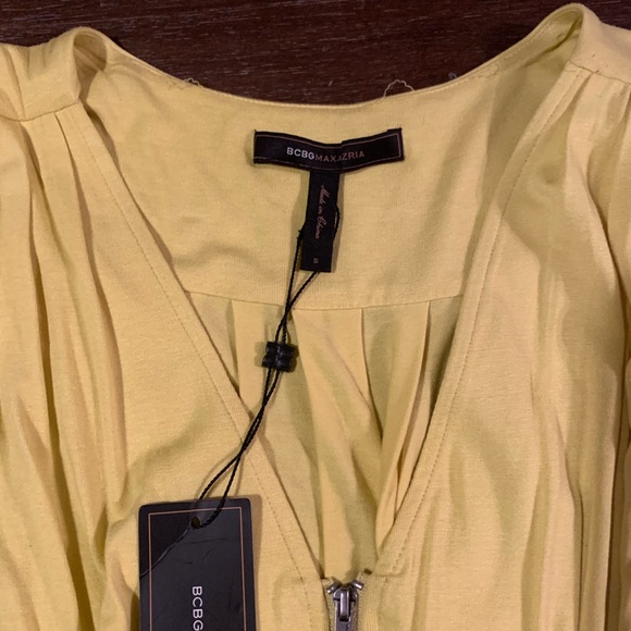 BCBGMAXAZRIA Yellow Zipper Front Dress - Picture 3 of 10